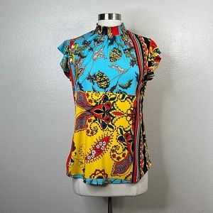 New York & Co Design Studio Floral Paisley Print Top